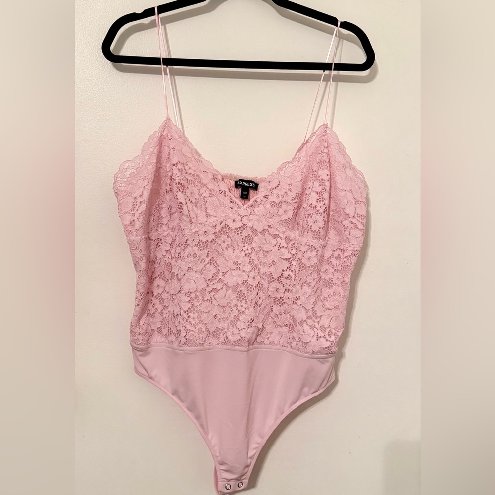 Express Pink Lace Bodysuit